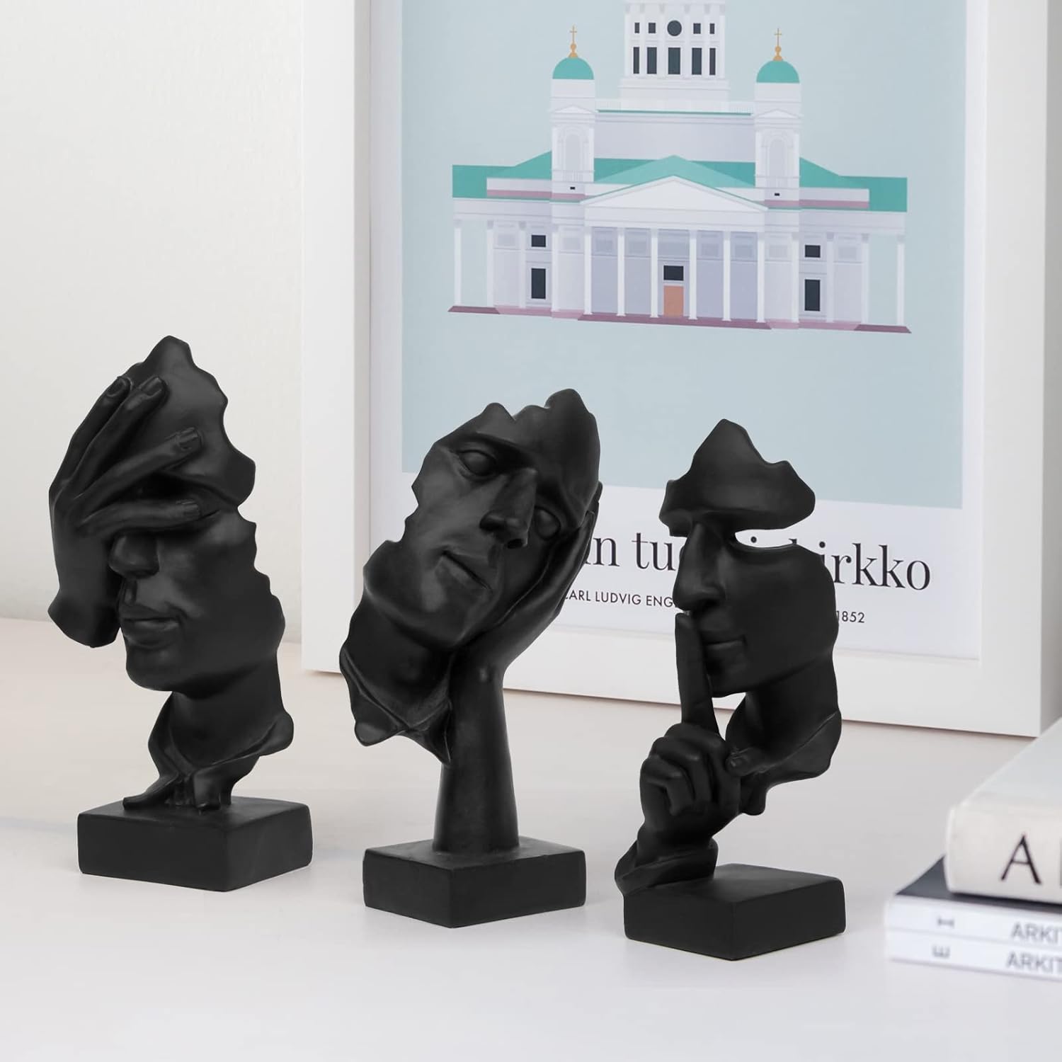 Trio of Thought Statues Home Decor 