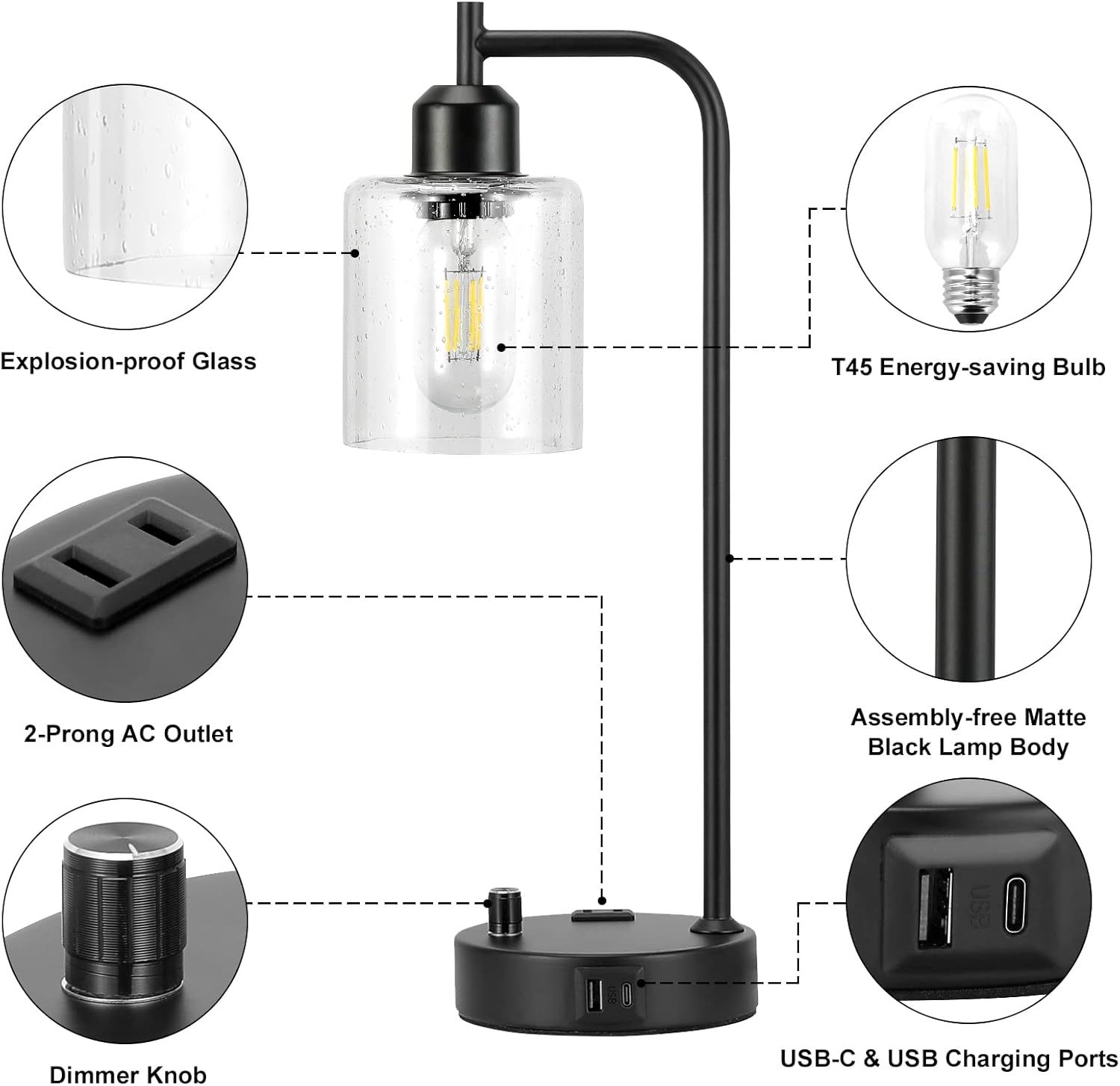 Industrial Table Lamps for Bedrooms 