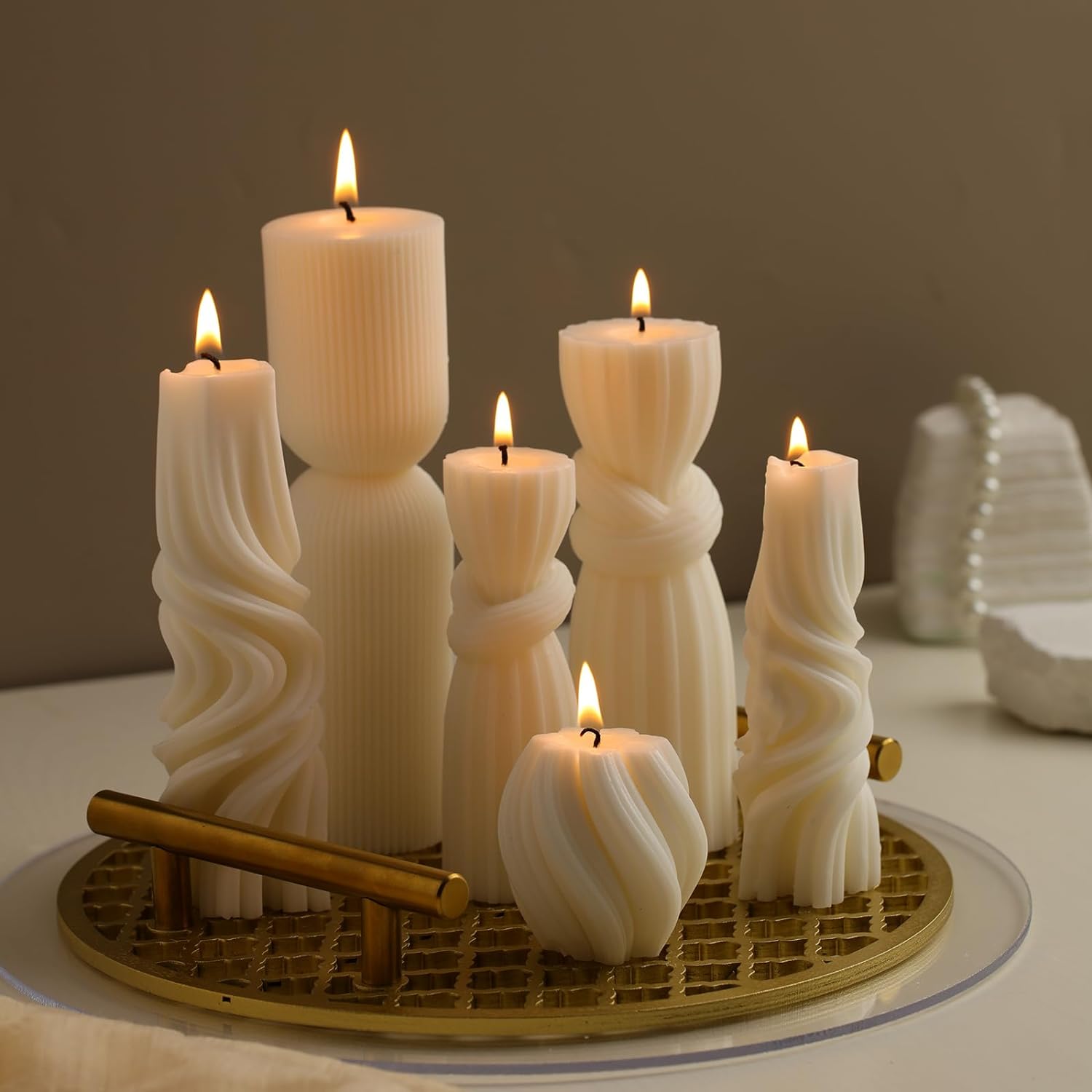 6 Pcs Small Pillar Candles