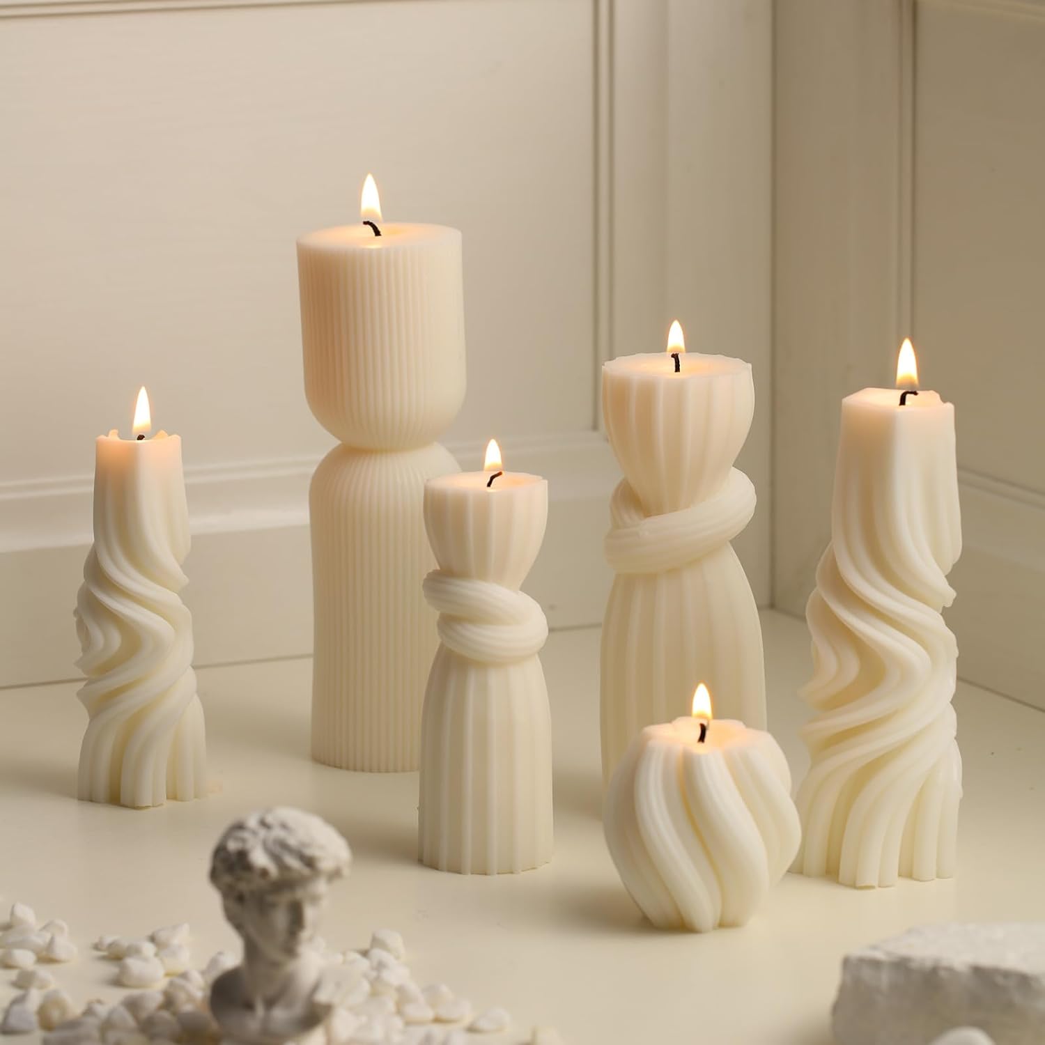 6 Pcs Small Pillar Candles