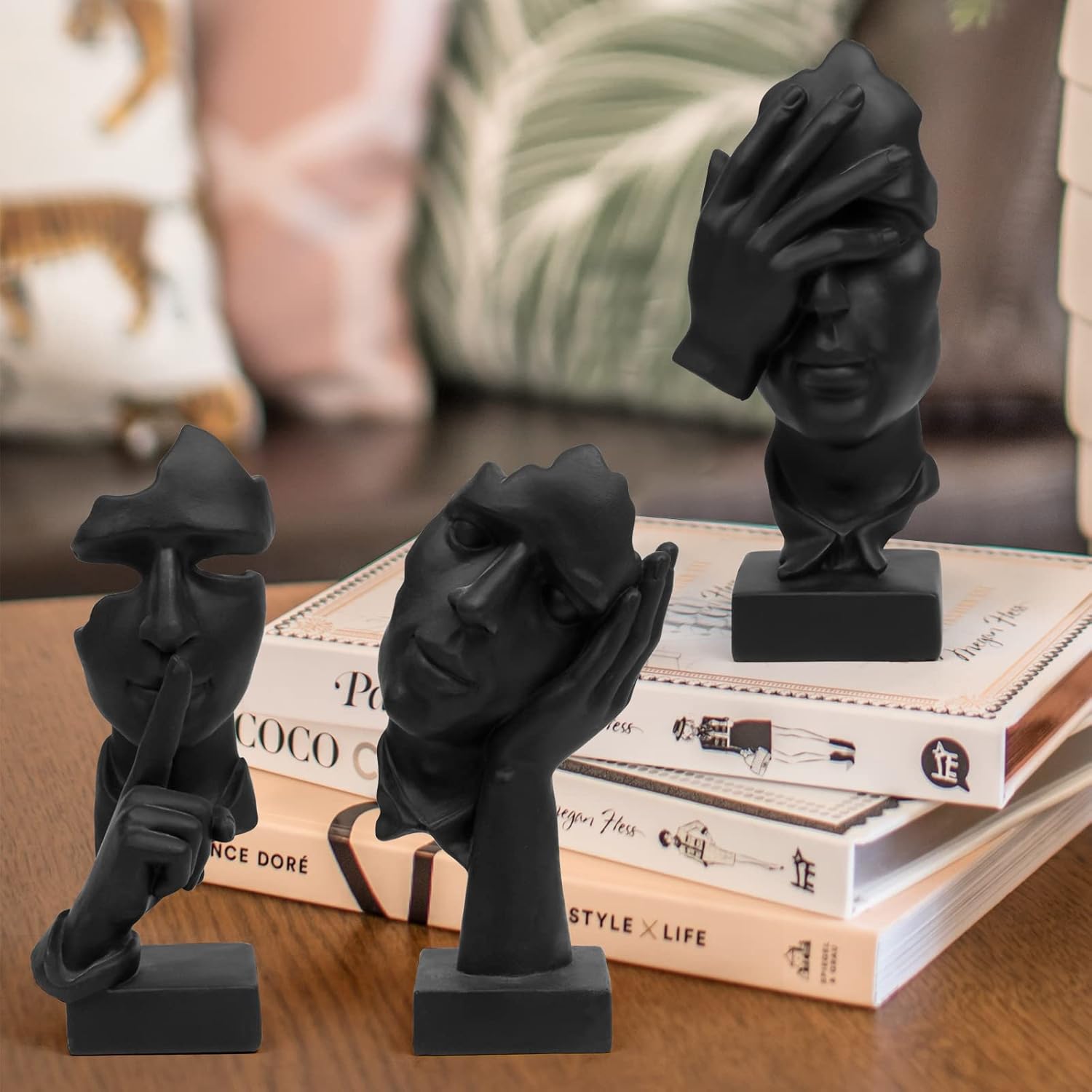 Trio of Thought Statues Home Decor 