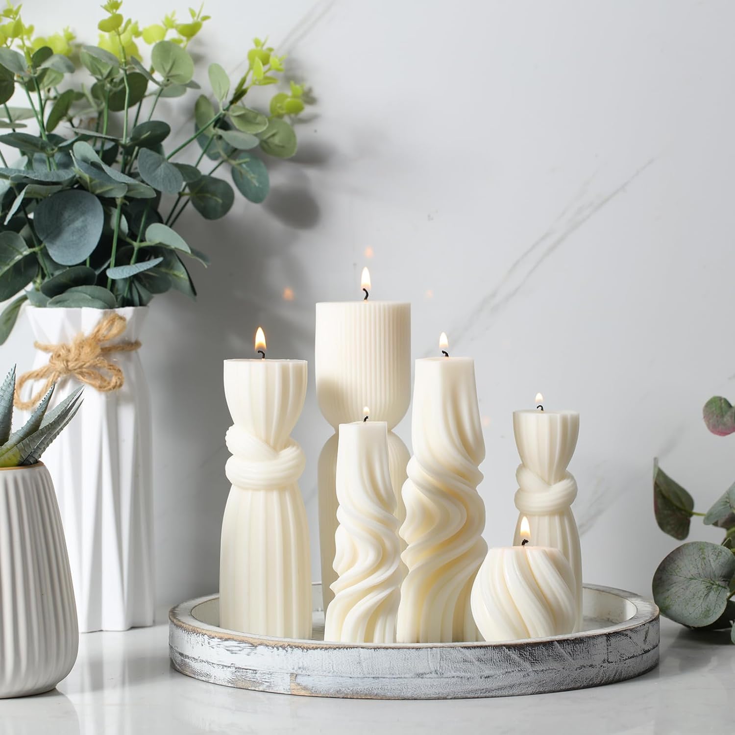 6 Pcs Small Pillar Candles