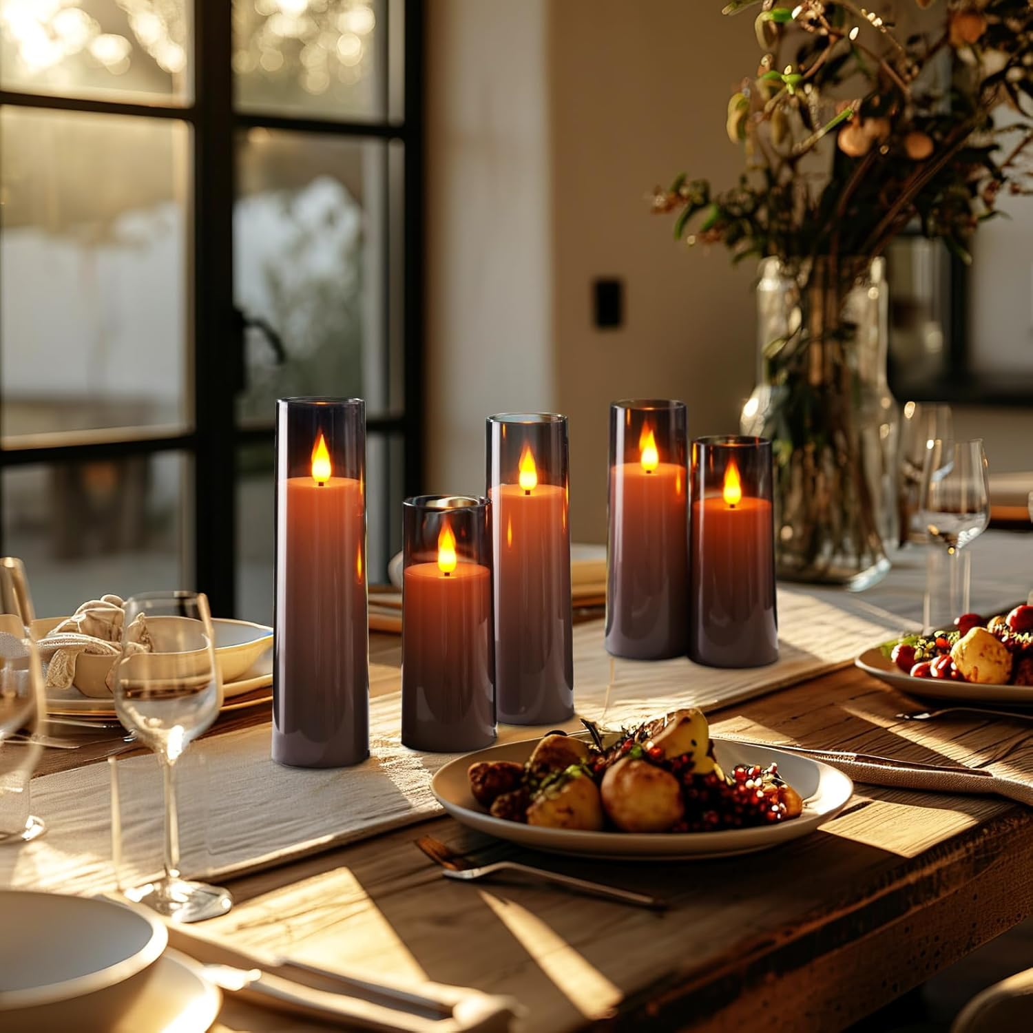 Grey Flameless Candles