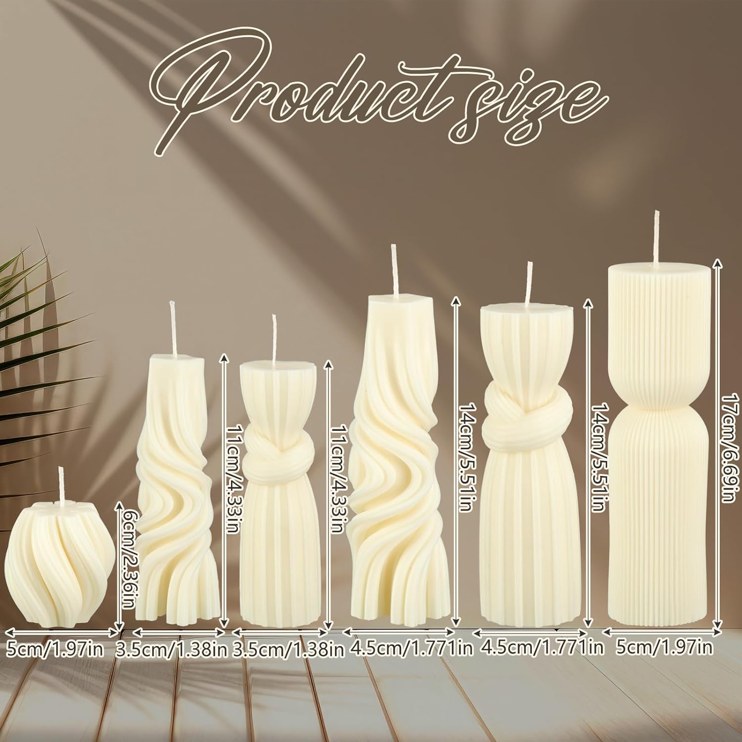 6 Pcs Small Pillar Candles