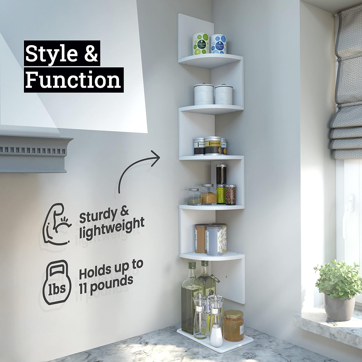 Corner Shelf, Living Rooms and Dorm Rooms