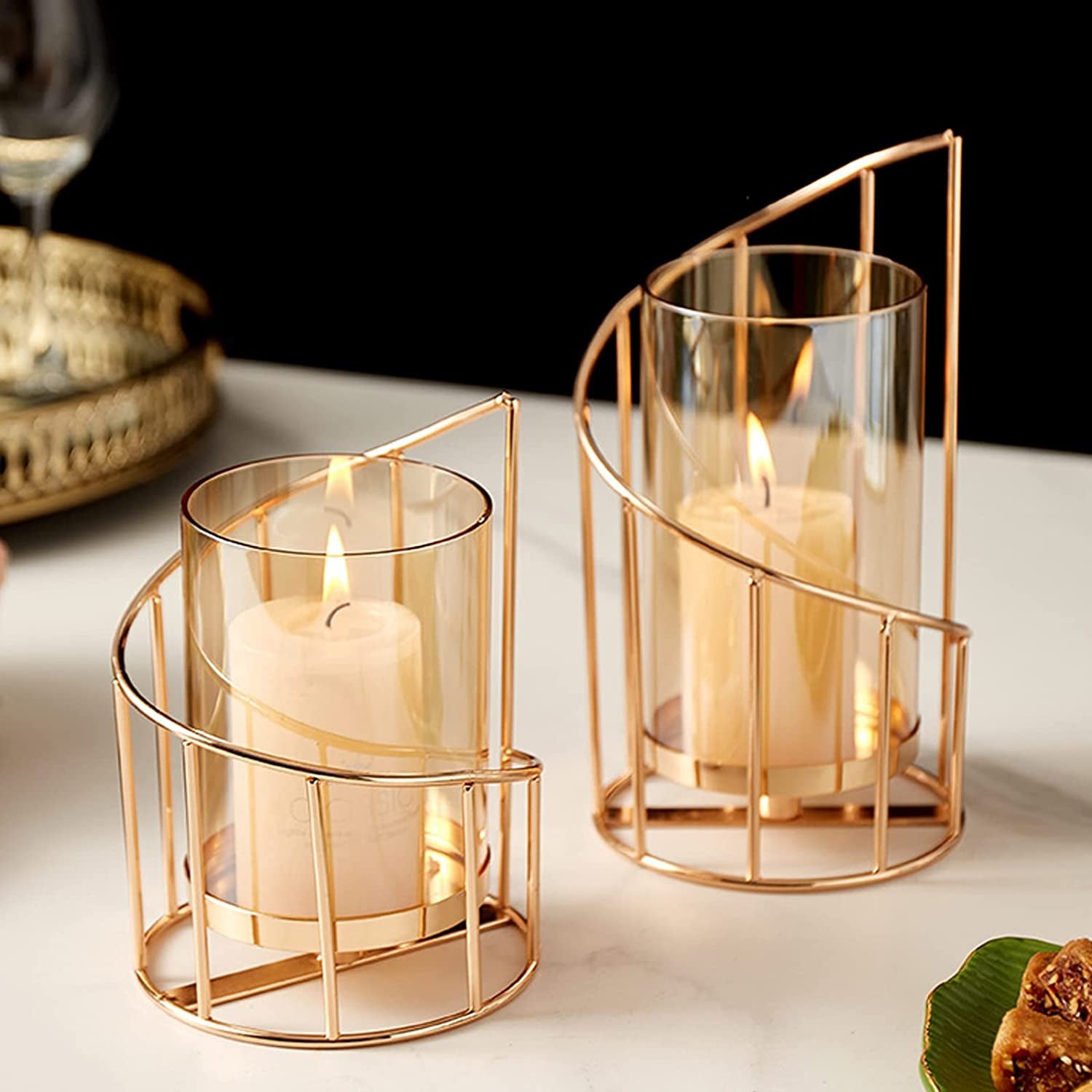 Metal Wire Candle Holder Set of 2